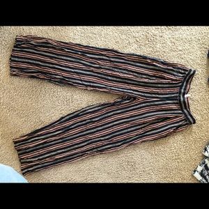 Black striped flowy pants